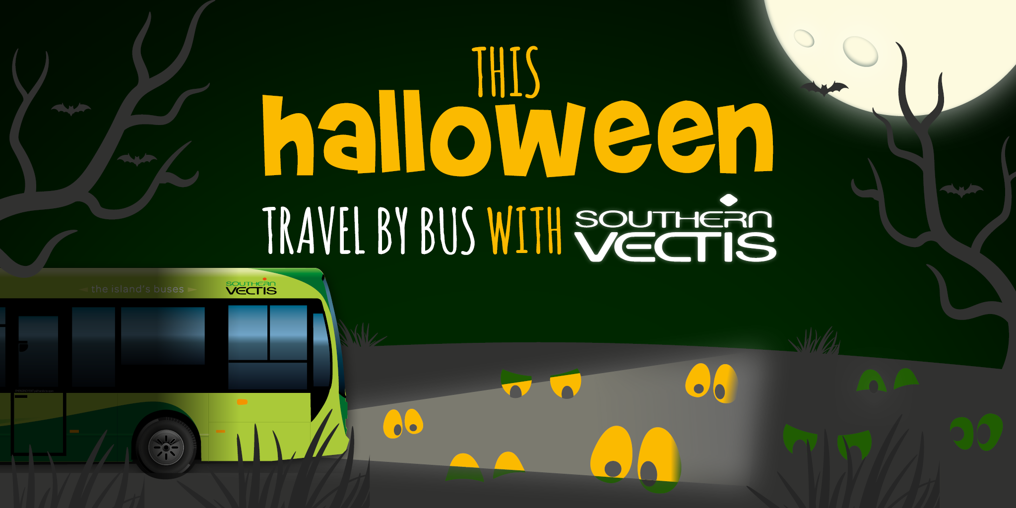 This Halloween Travel by bus with us! Southern Vectis